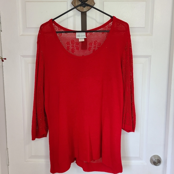 (1345) Caren Sport Woman's Swim Suit Cover-up, Size: 2x Color: Red - Picture 5 of 15